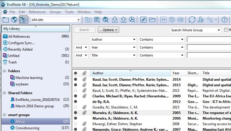 endnote online search journal articles
